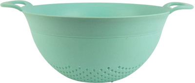RAAHIVE Water Strainer & Washer Bowl with Handle for Rice, Vegetables, & Fruits Collapsible Strainer(Green Pack of 1)