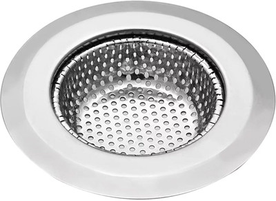 Meswarn 1 Pcs Stainless Steel Sink Strainer Kitchen Drain Net Basin Drainer/Jali Strainer(Silver Pack of 1)