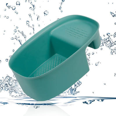 KolorFish Sink Strainer Colander Drain Basket, Multifunction Saddle-Shaped Mesh Strainer Collapsible Strainer(Green Pack of 1)