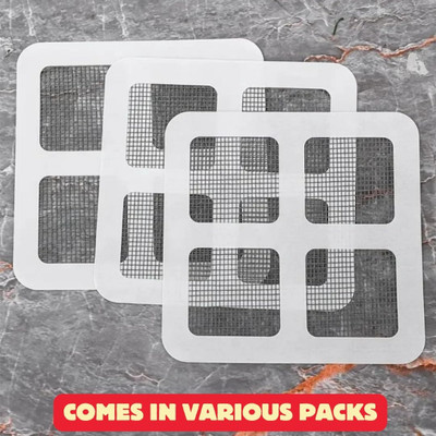 BBBIKINI 10 cm Disposable Shower Drain Hair Catcher Waterproof Mesh Stickers for Bathroom, Sink Non-Reusable Sticker(Pack of 10)