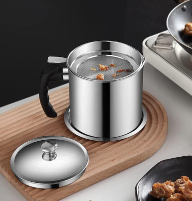 GANESH PROCESSING FRYING OIL SEPARTOR FILTER POT 1.4 L Cookware Set(Stainless Steel, 1 - Piece)