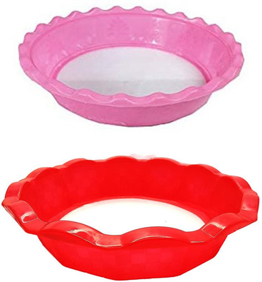 DCENTA Colander sieve stainer strainer Pack of 2,Multicolor_10 Sieve(Multicolor Pack of 2)