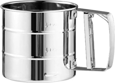 Lifera Flour sifter with handle stainless steel Hand Press Atta Chhani Sieve(Steel Pack of 1)
