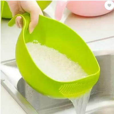 SEEANDBUY ENTERPRISE Rice Fruit Veg Washing Bowl Colander(Green Pack of 1)