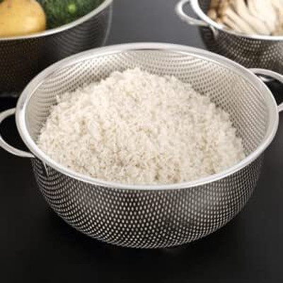 Naitrafall Stainless Steel Kitchen Fruit Vegetable Rice Washing Baskets Strainer Drainer Strainer(Silver Pack of 1)