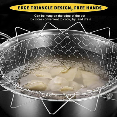 Tnglov Chef Basket 03 Collapsible Deep Frying Basket(Steel Pack of 1)