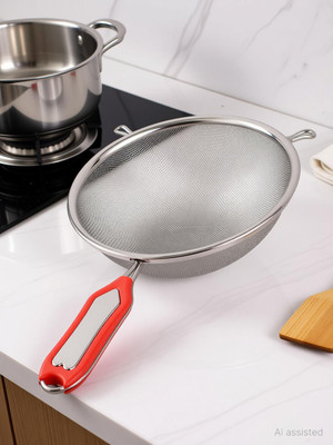TACHI Stainless Steel Soup and Juice Strainer Deep Frying Basket(Multicolor Pack of 1)
