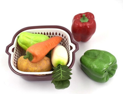 Oblivion 2 in 1 Basket Strainer for Rinsing Fruits, Vegetables & More – Multipurpose Tool Collapsible Strainer(Multicolor Pack of 1)