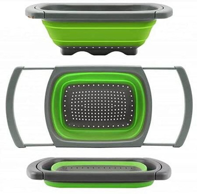 CHEFERYN Plastic kitchen Collapsible Folding colander Strainer pasta strainer Collapsible Strainer(Multicolor Pack of 1)