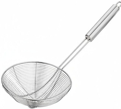 Sakyastars Stainless Steel Deep Fry Jhara - 16 Inch | Colander for Frying & Cooking Strainer(Silver Pack of 1)