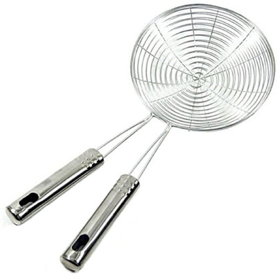 TACHI Deep Fry/Mesh Strainer/Jhara/Puri Strainer Deep Frying Basket(Silver Pack of 2)