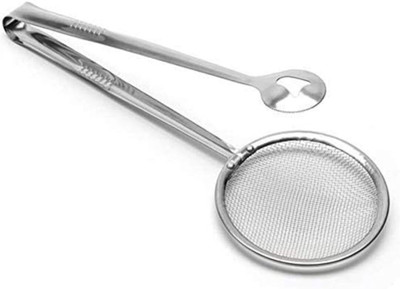 GFT Stainless Steel Oil Filter Spoon and Fried Food Collapsible Deep Frying Basket(Steel Pack of 1)