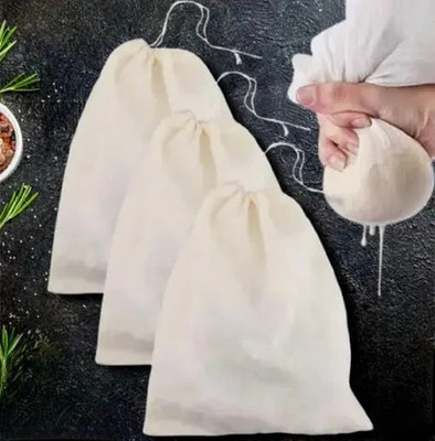 JINEESO Unbleached Organic Cotton Cheesecloth, Food Strainer Colander-3 PCS Strainer(Multicolor Pack of 3)