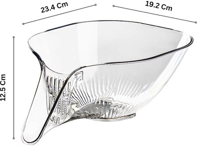 BHAI CHARA Multi-Functional Drain Basket Strainer Basket Drain Bowl with Funnel Collapsible Strainer(White Pack of 1)