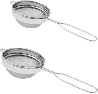 Inaara Stainless Steel Wire and Handle Tea Drainer (Pack Of 2) Strainer(Steel Pack of 2)