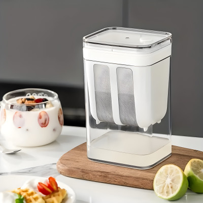 Snehmurti Hung Curd Strainer Box | Curd Maker and Greek Yogurt Maker - 1100ml Strainer(White Pack of 1)