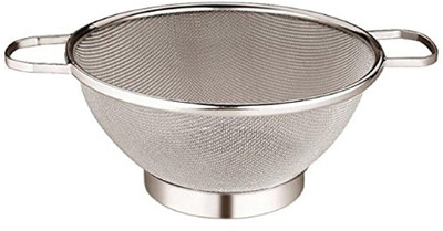 KUBER INDUSTRIES Stainless Steel Double Mesh Fruits/Vegetable Basket Strainer Colander(Silver Pack of 1)