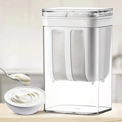 Gionna Yogurt Strainer with Lid & Container – Greek Yogurt Maker / Dahi Filter Strainer Colander(White Pack of 1)