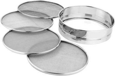 Rajshree Kitchenware Stainless steel 4 in 1 interchangeable sieves for Wheat Rice Atta Maida Sieve Collapsible Sieve(Steel Pack of 4)