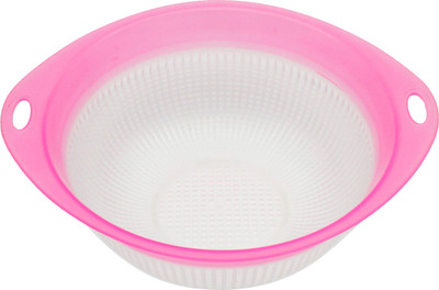 Sherry Colander sieve stainer strainer Pack of 1,White::Pink_25 Colander(White, Pink Pack of 1)