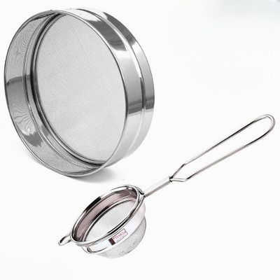 KITCHENKARMA Stainless Steel Strainer & Sieve Combo Kitchen Tool Set(Silver, Strainer)