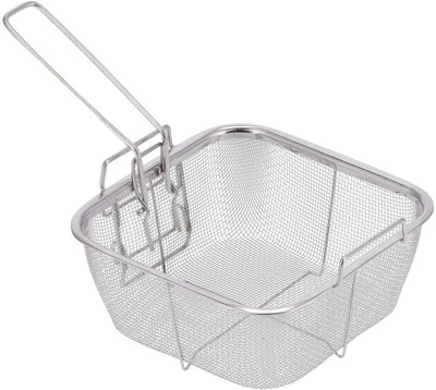 ANUVYA Steel Frying Basket Deep Frying Basket(Silver Pack of 1)