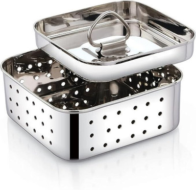 Aglor Stainless Steel Square Shape Indian Paneer/Tofu Press Mould Maker 250ml Collapsible Strainer(Silver Pack of 1)