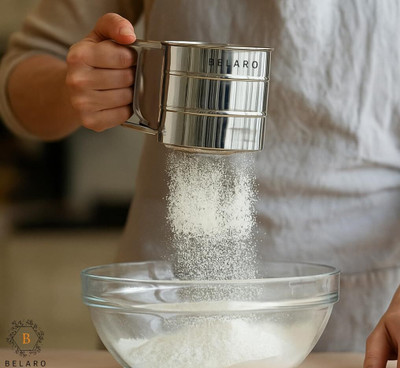 K2J Stainless Steel Flour Sifter, Flour Sieve Stainless Steel, Baking Flour Sifter Sieve(Silver Pack of 1)