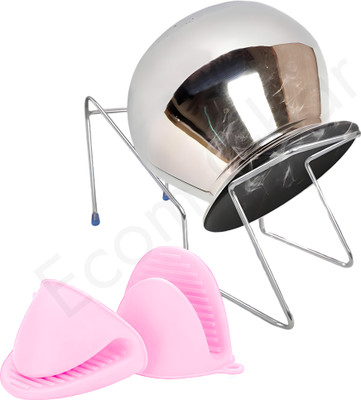 EcomGhar STRAINER FOR KITCHEN| RICE POT DRAIN STAND Strainer(Silver Pack of 1)