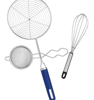 Gnyanika Enterprises Strainer(Steel, Multicolor Pack of 3)