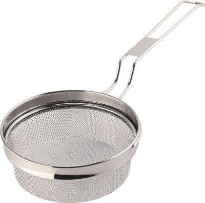 KUBER INDUSTRIES Stainless Steel Deep Fry Strainer for Kitchen with Handle - Silver Strainer(Silver Pack of 1)