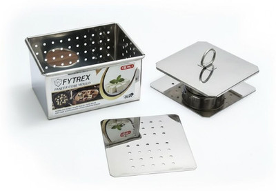 FYTREX Stainless Steel Paneer Maker 500ml | Paneer/Tofu Press Mould with Lid & Strainer(Silver Pack of 1)