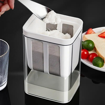 SARKAR Greek Yogurt & Curd Maker Fine Mesh Strainer with Lid Yogurt Filter Collapsible Strainer(White Pack of 1)