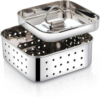 Aglor Stainless Steel Square Shape Indian Paneer/Tofu Press Mould Maker 250ml Collapsible Strainer(Silver Pack of 1)