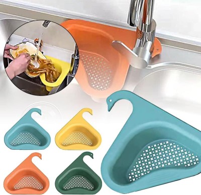 shoparam Vegetable Triangular Drainer Basket Rack for Basin and Faucet, Fits All Sinks Strainer(Multicolor Pack of 1)