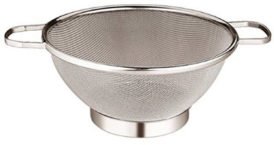 KUBER INDUSTRIES Stainless Steel Double Mesh Fruits/Vegetable Basket Strainer Set of 1 Pc (Code-VB01) Colander(Silver)