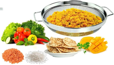 ANGELHAVEN Stainless Steel Heavy Duty Puran Jali/Multi-Purpose Strainer Colander Collapsible Strainer(Steel Pack of 1)
