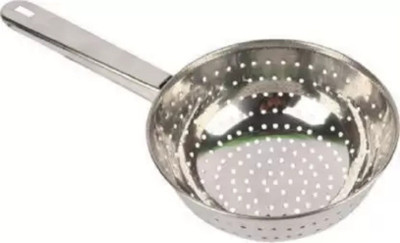 bright arts Strainer with Hole Bowl/Poha Jara Handheld Colander Strainer(Steel Pack of 1)