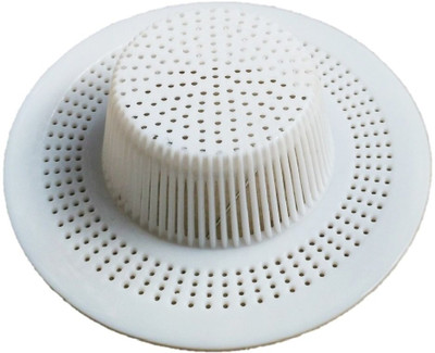Jiyan Enterprise 1 PCKitchen Sink Plastic Strainer Jali – Round Drain Filter Cup Collapsible Strainer(White Pack of 1)