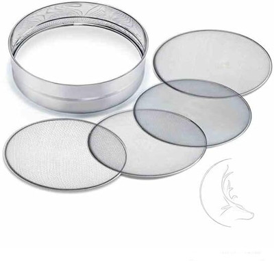 The cook house Stainless Steel Interchangeable Flour Sieve - Food Strainers - 4 in 1 Sieve(Silver Pack of 1)