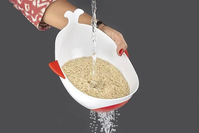 ved online mart Multi-Function Washing Bowl with Draining BPA-Free Plastic Kitchen Strainer Bowl Strainer(Multicolor Pack of 1)
