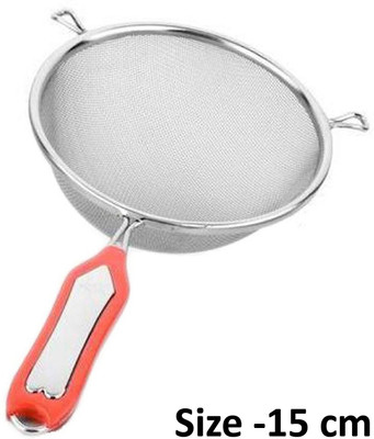 LMR3 Stainless Steel Soup & Juice Strainer Collapsible Strainer(Red, Silver Pack of 1)