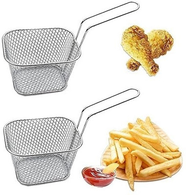 Aum Enterprises Deep Frying Basket(Silver, Steel, Gold, Multicolor Pack of 1)