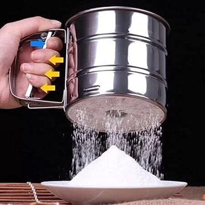 ARUHA ARUHA Flour Sifter/Atta chhani for Sugar Flour and Coffee Powder Strainer(Steel Pack of 1)