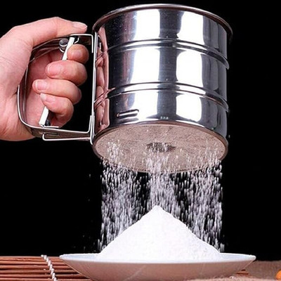 ANSOL STAINLESS STEEL BAKING FLOUR SIFTER FLOUR SHIFTER Collapsible Sieve(Steel Pack of 1)