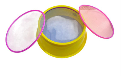ZAILAND Plastic Flour Strainer|Maavu Arippu|Atta Chalni with 3 Sieve net|9 inch Size Collapsible Strainer(Yellow Pack of 1)