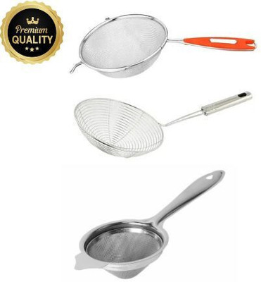 SUBHMANGAL TRADERS set of 3 Collapsible Strainer(Steel Pack of 3)