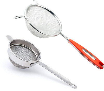 DCENTA Colander sieve stainer strainer Pack of 2,Silver_29 Strainer(Silver)