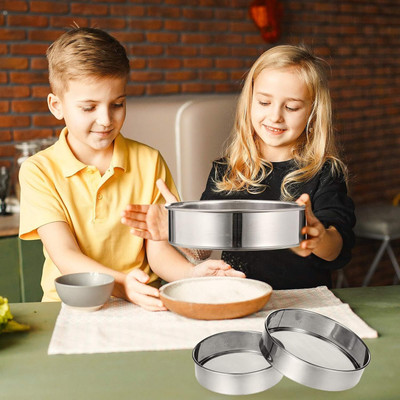 SHRIKHATUSHYAM Stainless Steel Flour Chalni, ,Atta Chalni,Sieve ( Small) set of 1 Sieve(Silver Pack of 1)