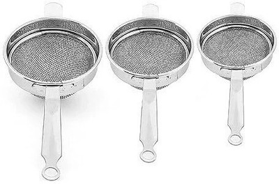 Luxsan Steel Tea Strainer Pack of 3 – Fine Mesh Filter for Loose Leaf & Herbal Teas Strainer(Steel Pack of 3)